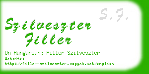 szilveszter filler business card